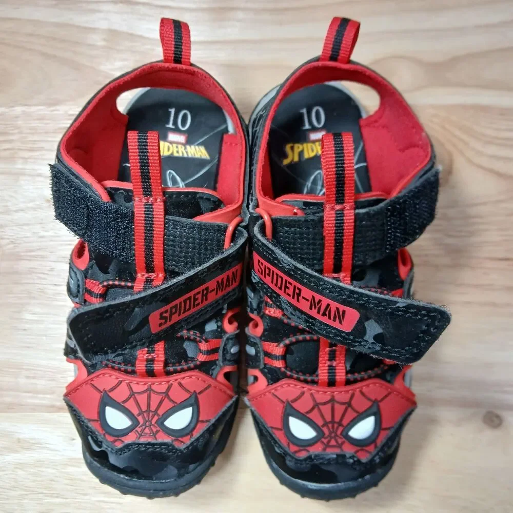 Marvel Spiderman Fisherman Sandals Boy Toddlers Size 10